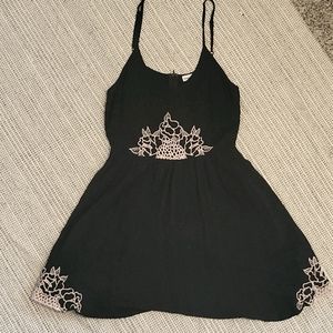 Dainty Hooligan black and lace crochet dress